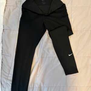 Nike Black Tights with White Swoosh